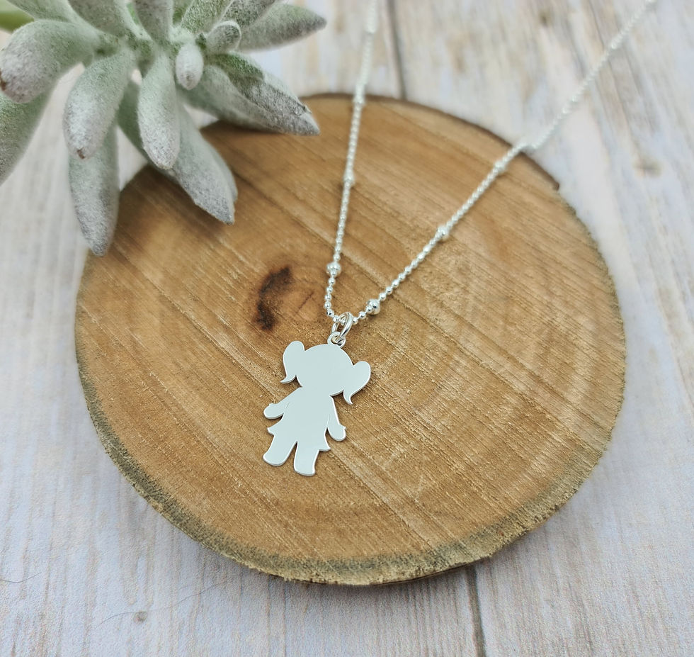 Miniature : Collier court argent 925 - Chaîne perlée -petite fille