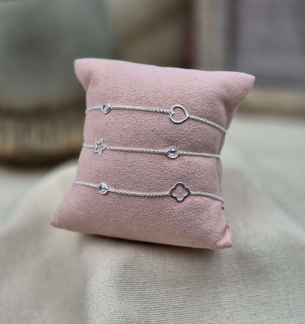 Miniature : Bracelet argent 925 intercalaire étoile, cœur ou trèfle et petit zircon