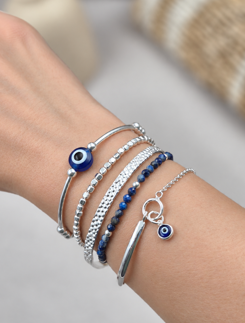 Composition de 5 bracelets en argent 925