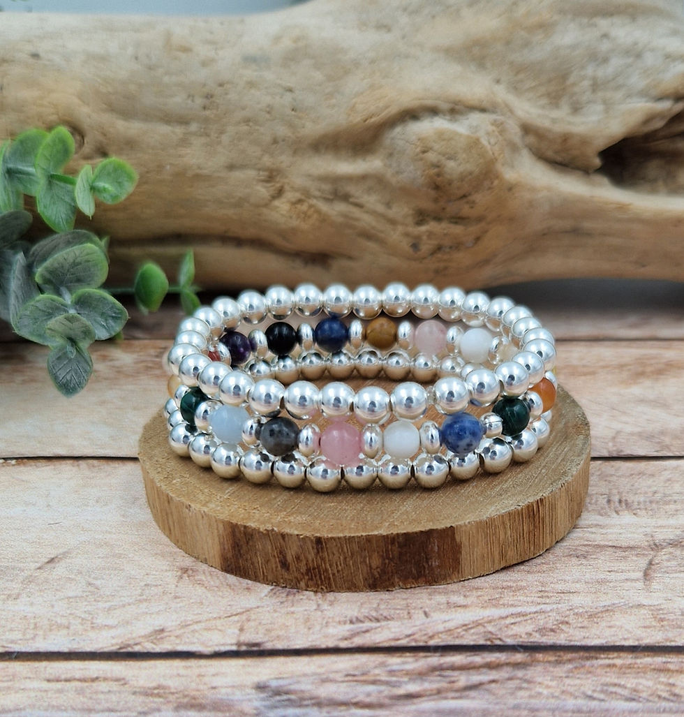 Miniature :  Compo 3 Bracelets pierres fines  et argent 925 