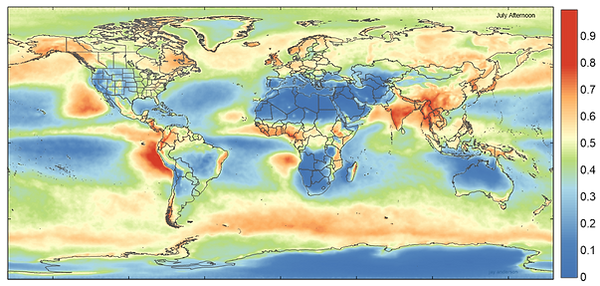 July_AquaMeanAfternoonCloudCover AUSTRALIA