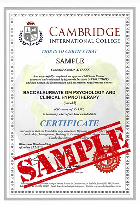 Cambridge International College CIC Baccalaureate on Psychology and Clinical Hypnotherapy Certification Programme
Mapped to the Academic Standards of UK Regulated Qualifications Framework (RQF) Level 5
對標英國國家職業資格等級架構第五級
一年半兼讀制模式
證書課程並不是坊間充滿神秘色彩的興趣班,而是一個嚴謹、以現代催眠治療、腦神經科學和心理學為基礎的專業認證課程,並採用學分制配合每個人不同的催眠治療事業發展方向。
整個證書課程要求學員完成最少 60 學分。除了必修的核心單元「國際認證NGH及AIM註冊催眠治療師證書暨CIC英國特許高級催眠教練課程」,為你打好扎實的催眠與心理學底子之外,其餘時間你可以完全根據自己的意願去選擇你的催眠治療選修科。
無論你想專攻兒童情緒的催眠治療、幫助別人處理人際矛盾的催眠治療、緩解都市人的失眠壓力的催眠治療,甚至是成為催眠治療導師,課程都有對應的催眠治療專科單元供你選擇,歡迎瀏覽以下的課程架構了解各個催眠治療選修單元。
更重要的是,課程非常看重催眠治療實戰,每個單元都有催眠治療個案練習及催眠治療工作坊帶領,畢業前累積足夠經驗成為一位獨當一面的臨床催眠治療師。