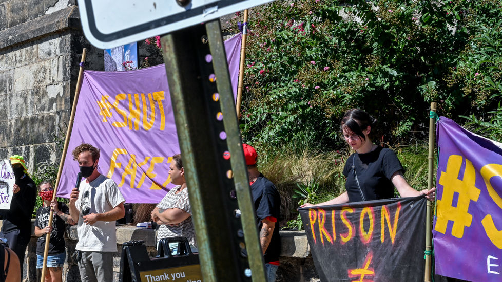 "Fight for them or they die:" Protestors rally against toxic prisons