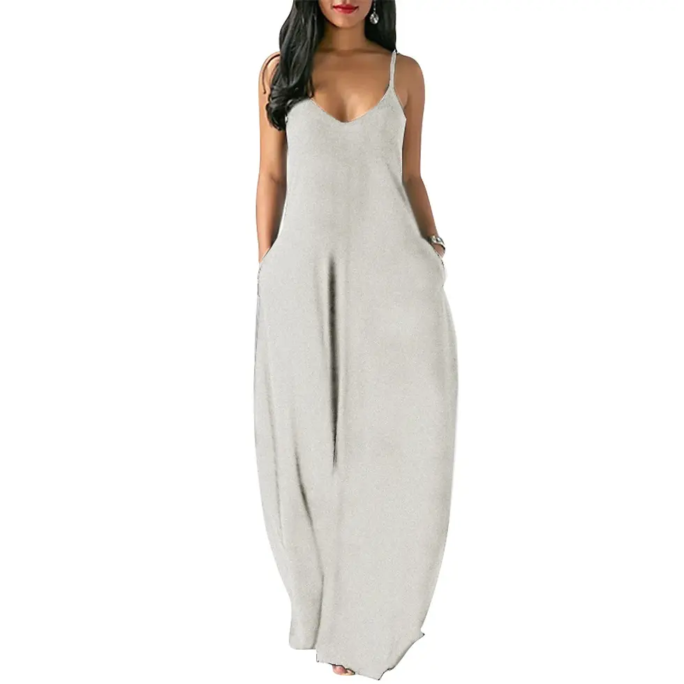 Thumbnail: Women’s Casual Summer Sleeveless Maxi Dress with Pockets Beachwear