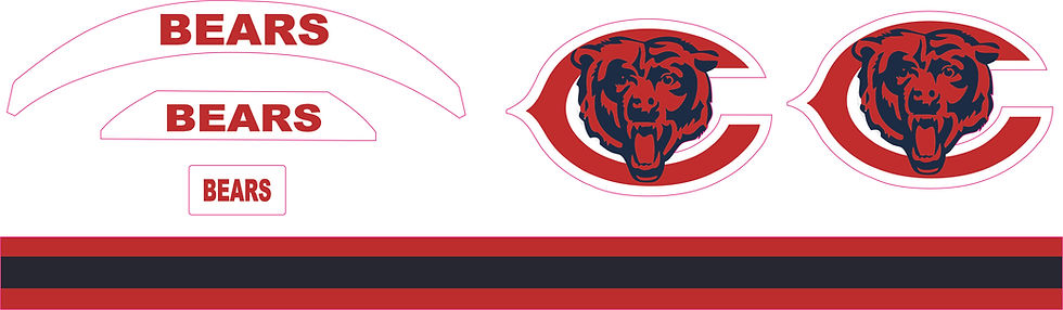 Thumbnail: C Bear Inspired Mini Football Helmet Decals