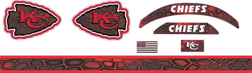Thumbnail: CHIEFS RED/BLACK CAMO MINI HELMET DECALS