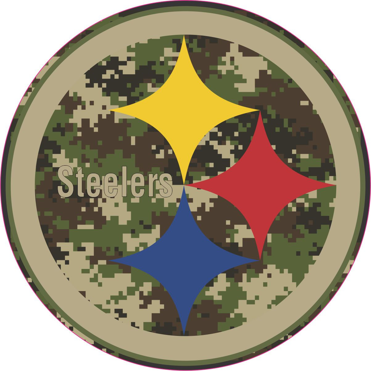 Camo Steelers Inspired Full Size Football Helmet Decals