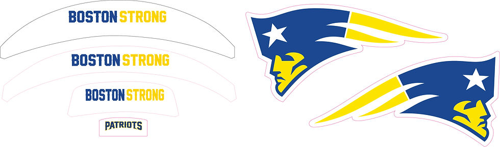 Thumbnail: Royal Yellow Patriot Full Size Football Helmet Decals