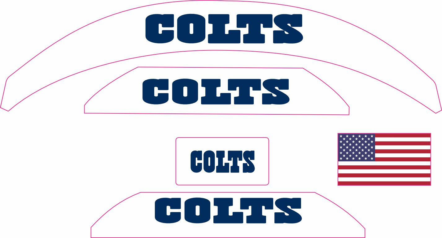 Colts Inspired Mini Football Helmet Bumpers Decals
