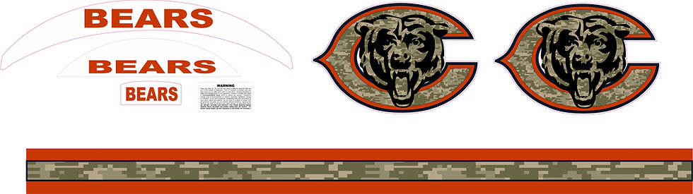Thumbnail: Camo Inspired Mini Size Football Helmet Decal Sides Onlys
