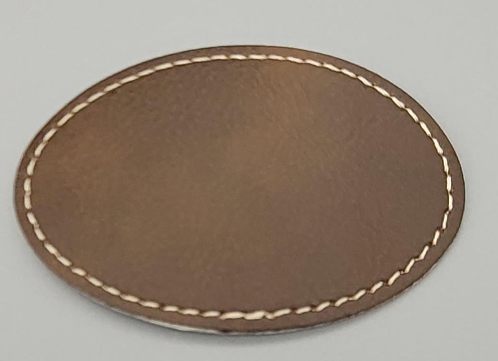 Thumbnail: Rustic/Gold Laserable Leatherette Blank Patch with Adhesive Set of 15