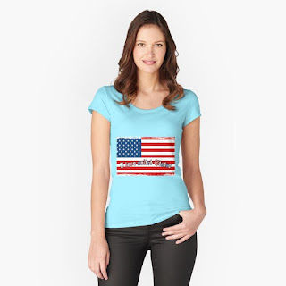 amo gli Stati Uniti - T-shirt aderente Scoop (redbubble)