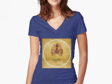 Vergine - Maglietta aderente con scollo a V (redbubble)