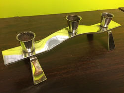 Funky Chrome Candle Stick Holder.