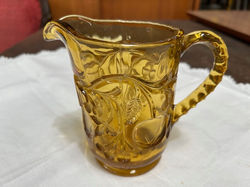 Vintage Amber Glass Water Jug.