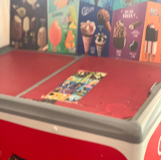 Vibrant ice cream freezer with assorted ice cream flavors, delicious variety and choices Portugal Travel