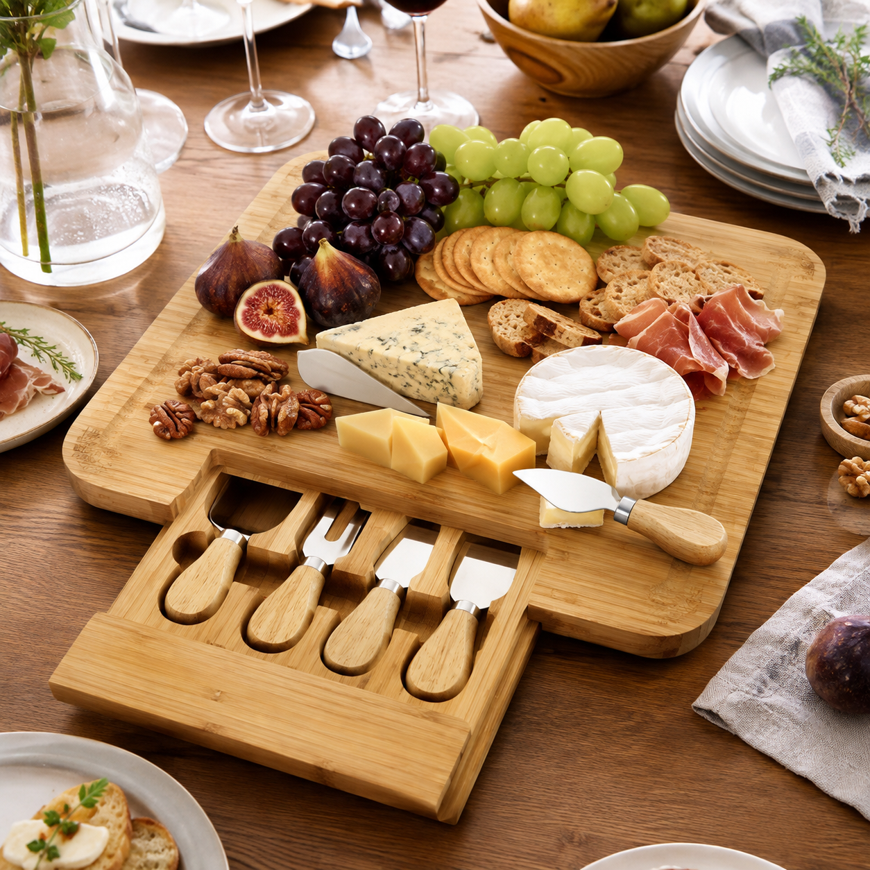13" Bamboo Charcuterie Board Set