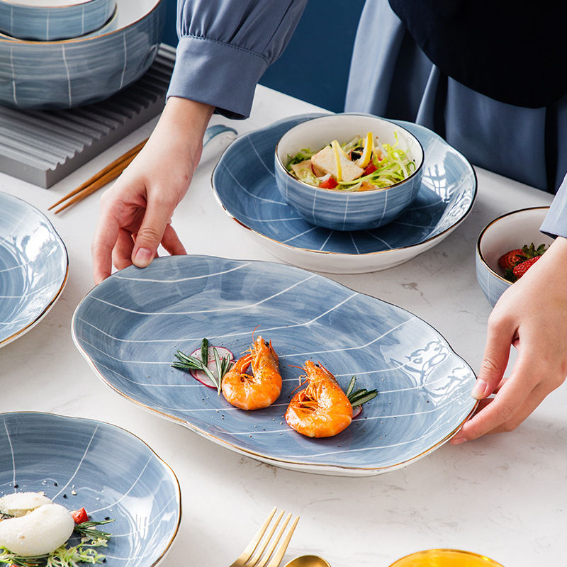 Blue ceramic tableware set - product image 2