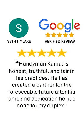 Image of Actual 5-Star Review of Best Bartow FL Handyman by Seth Timlake.