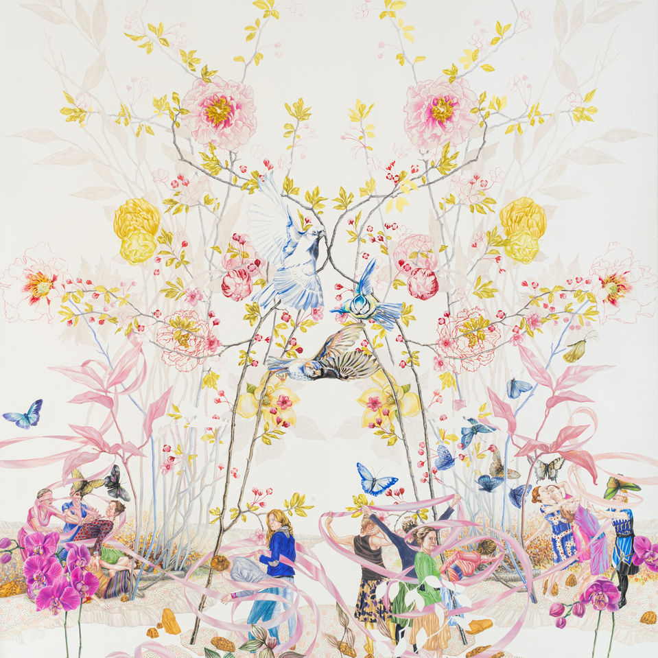 2020 Susanne Kerr, Delta, 2020, unframed size 1350 x 1180 mm, gouache on 300gsm Hahnemuhle