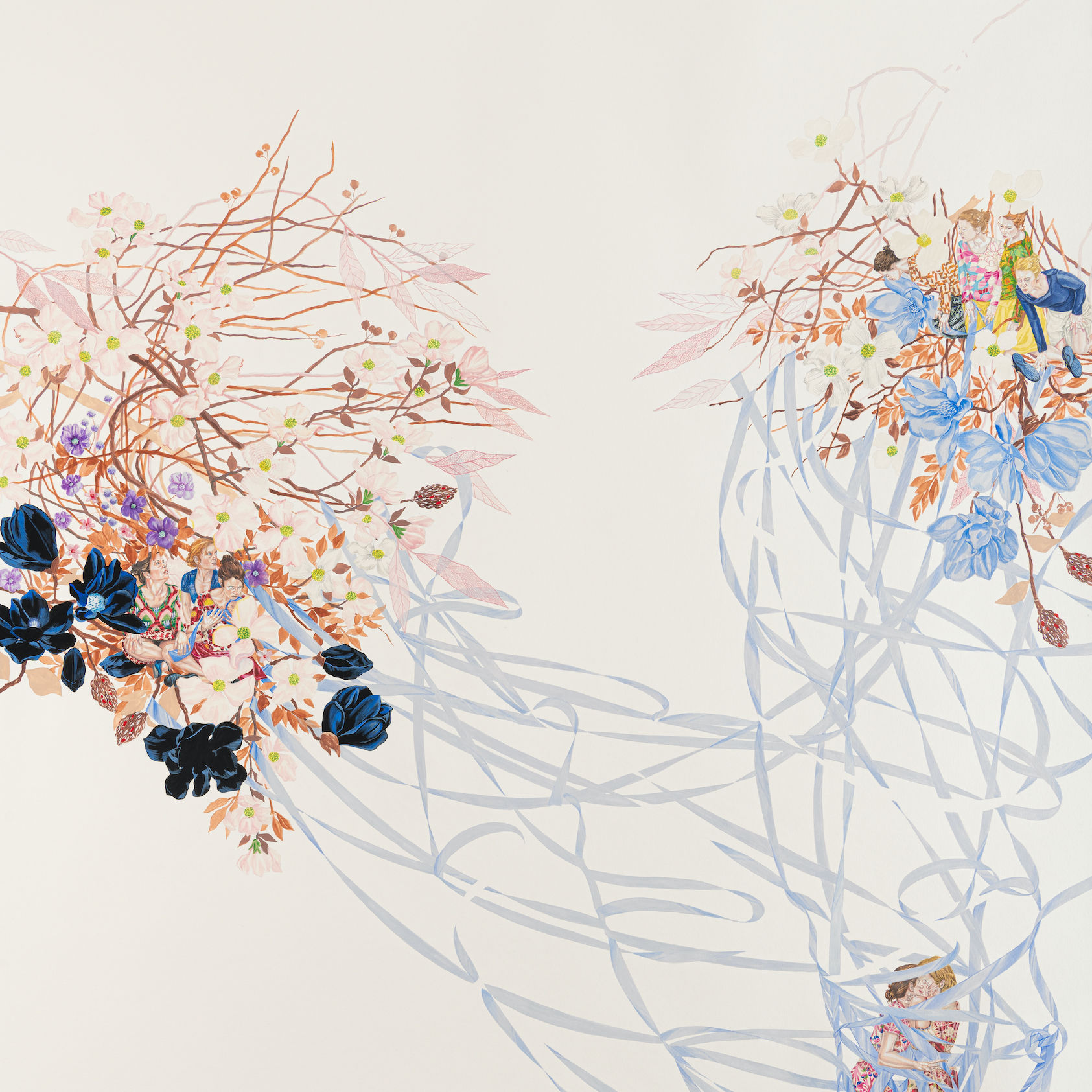 2019 Susanne Kerr, Ties that bind, gouache and pencil on 300gsm  Hahnemuhle watercolour pa