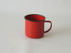 0851 - Caneca Esmaltada 8 cm Vermelha