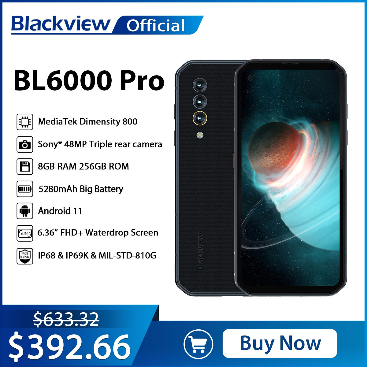 Blackview BL6000 Pro 5G Smartphone IP68 Waterproof 48MP