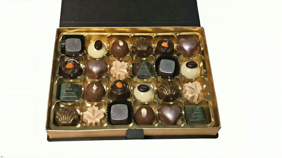 Thumbnail: A Storybook of  Belgian Chocolates in a Luxury Black & Gold Book (6, 12 or 24)