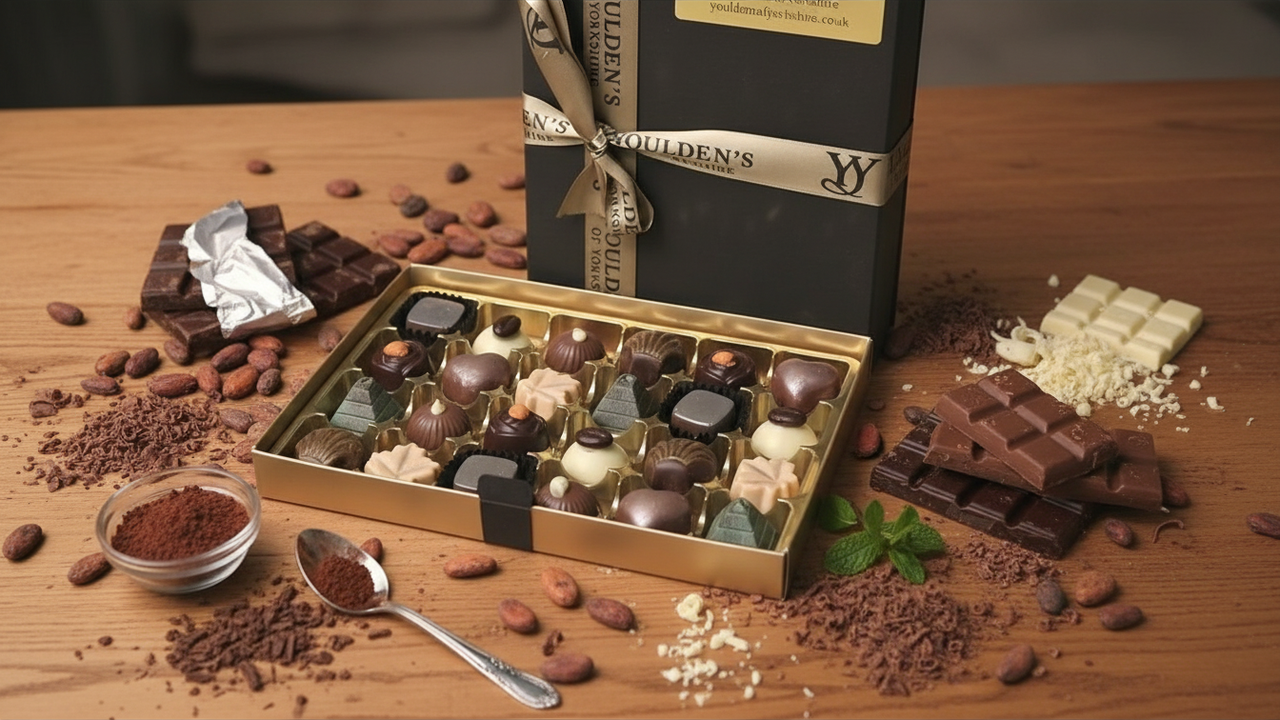 A Storybook of  Belgian Chocolates in a Luxury Black & Gold Book (6, 12 or 24)