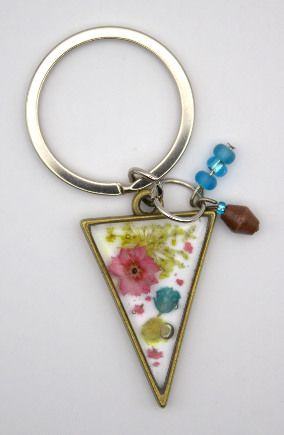 Pressed flower resin Key Charm