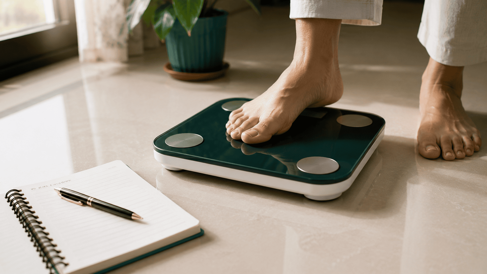 Daily morning weight check and symptom diary for heart failure management at home