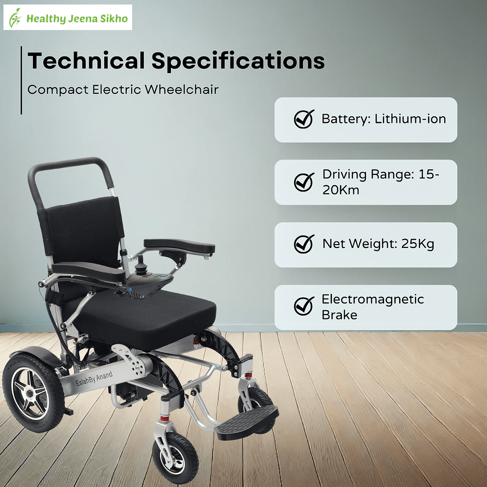 Thumbnail: Compact Electric Wheelchair with lightweight frame, efficient motor, and long-lasting battery for reliable use.