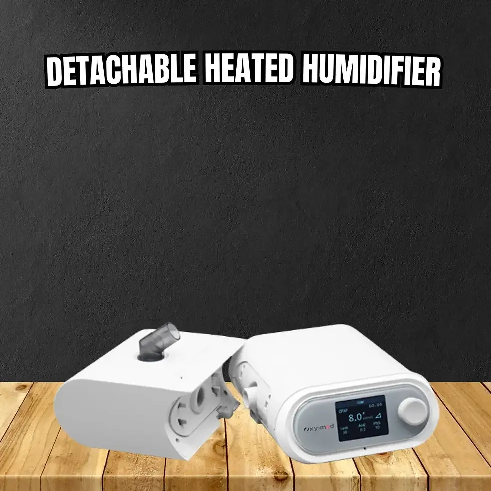 Thumbnail: Removable heated humidifier for OxyMed AirSmart BiPAP with easy-fill water chamber and separable design.