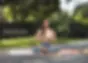 Women meditating outdoors to manage stress and reduce belly fat