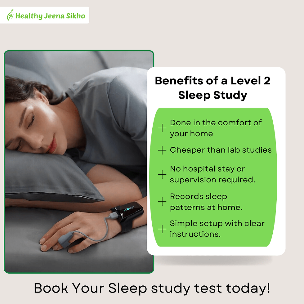 Thumbnail: A man with sensors during a Level 2 sleep study at home. "Book Your Level 2 Sleep Study for Quick Results at Home!