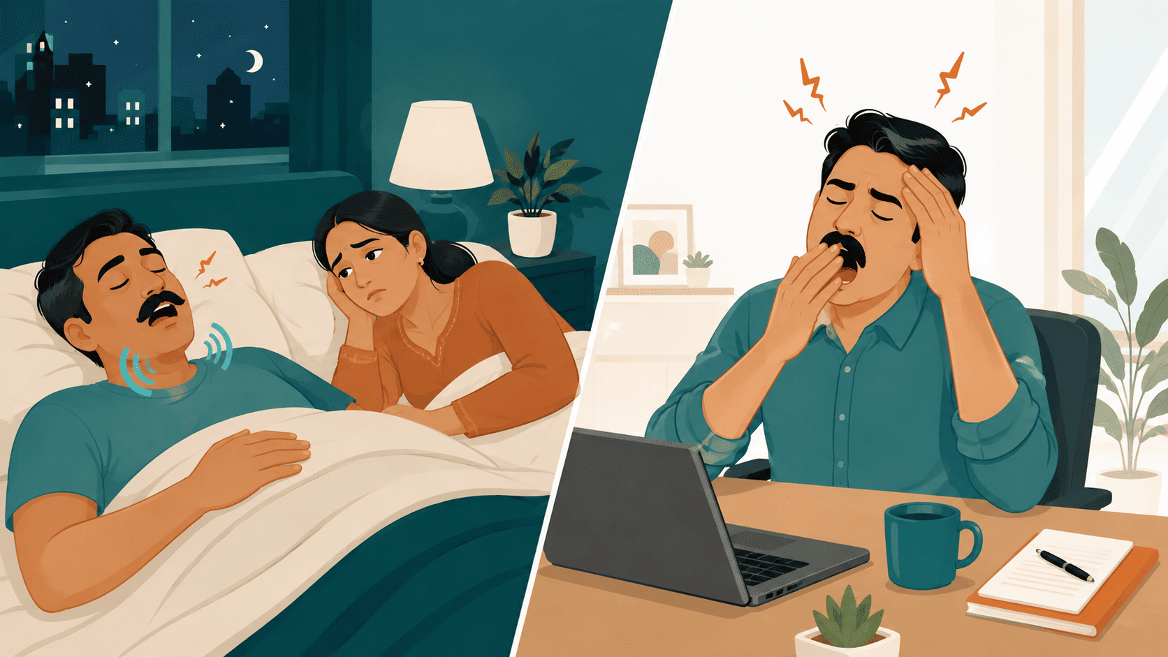 Common warning signs of obstructive sleep apnea at night and during the day