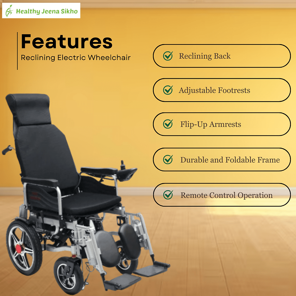 Thumbnail: Reclining Electric Wheelchair: Adjustable recline, enhanced comfort, and ergonomic design for long-term use.