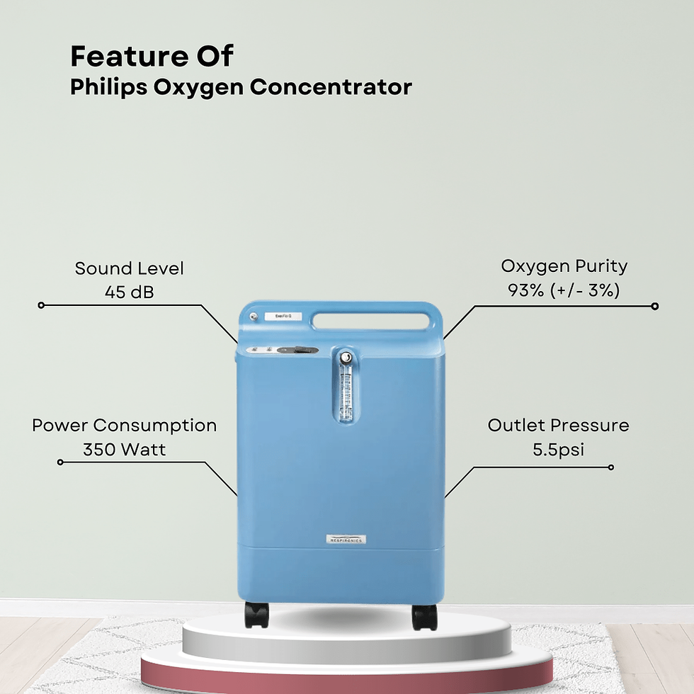 Thumbnail: High-efficiency Philips oxygen concentrator for home use provides consistent oxygen therapy with user-friendly controls.
