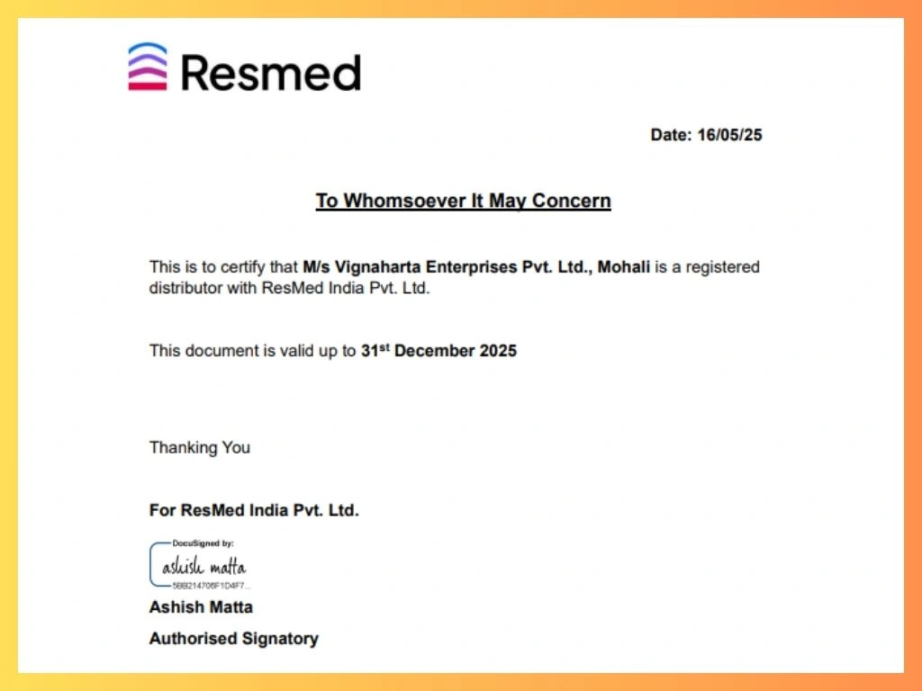 ResMed Certificate