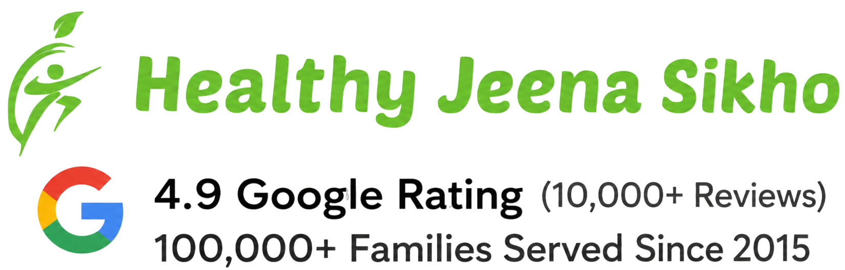 Healthy Jeena Sikho logo and Google rating