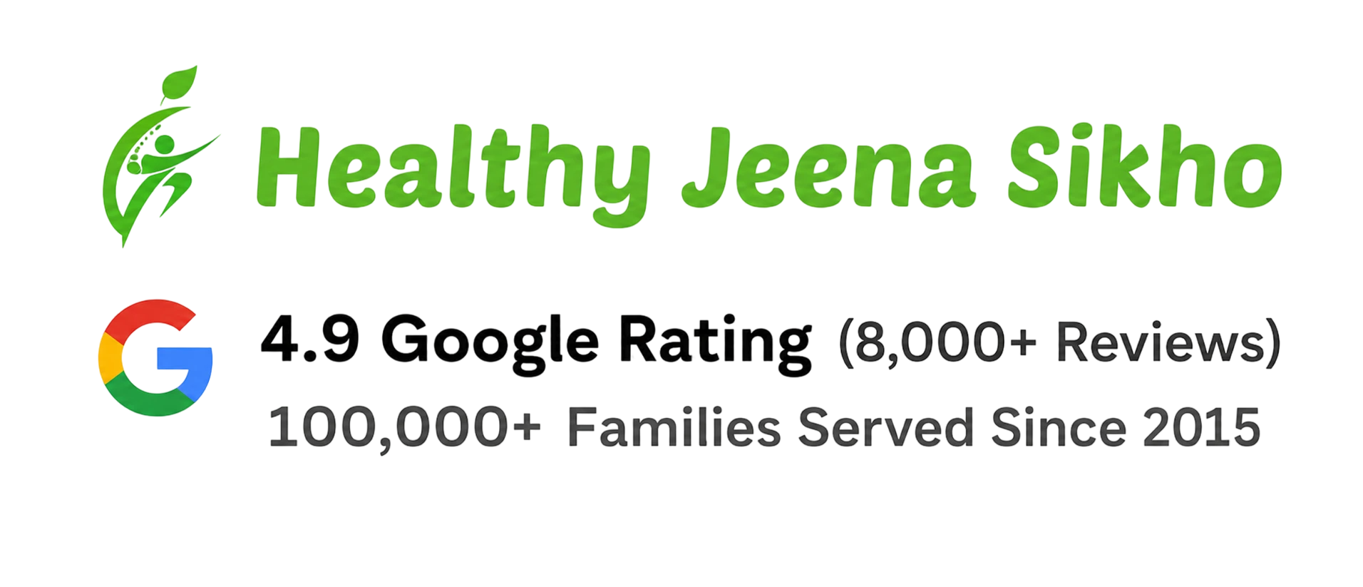 Healthy Jeena Sikho logo and Google rating