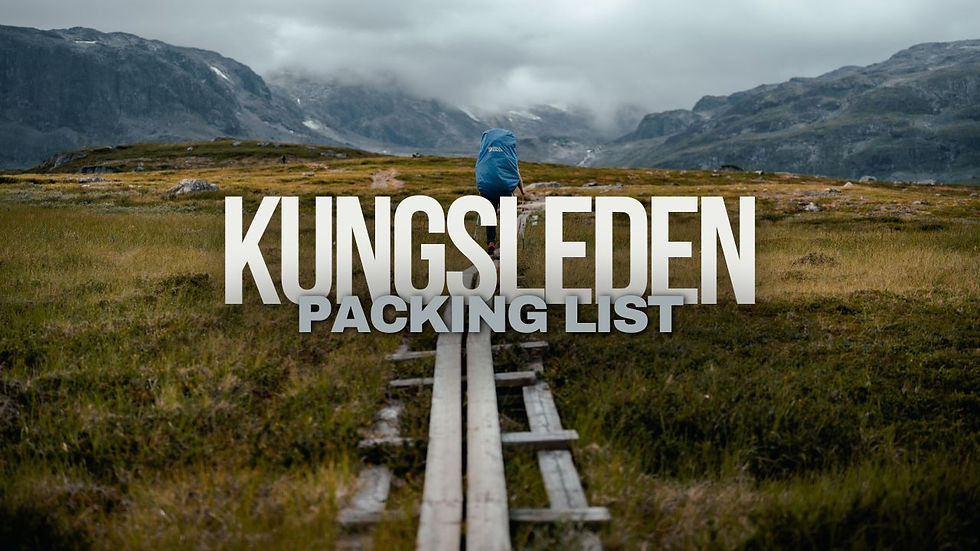 A cover photo of a blog post about a packing list for the Kungsleden trail.