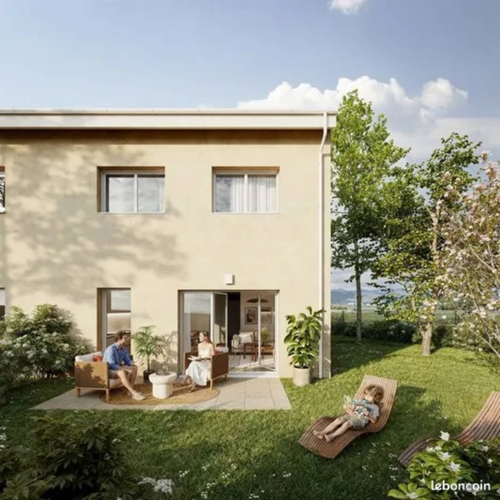 Maison neuve avec jardin et terrasse