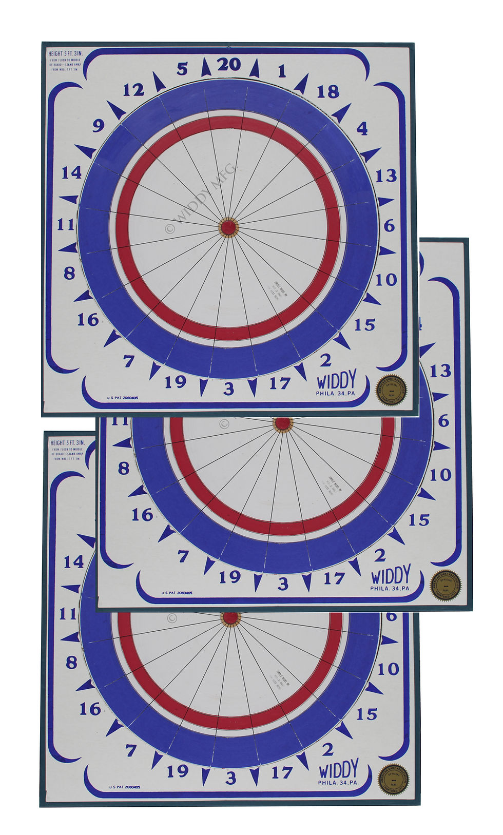 (3) Widdy Official Tournament Paper Dart Board widdy1