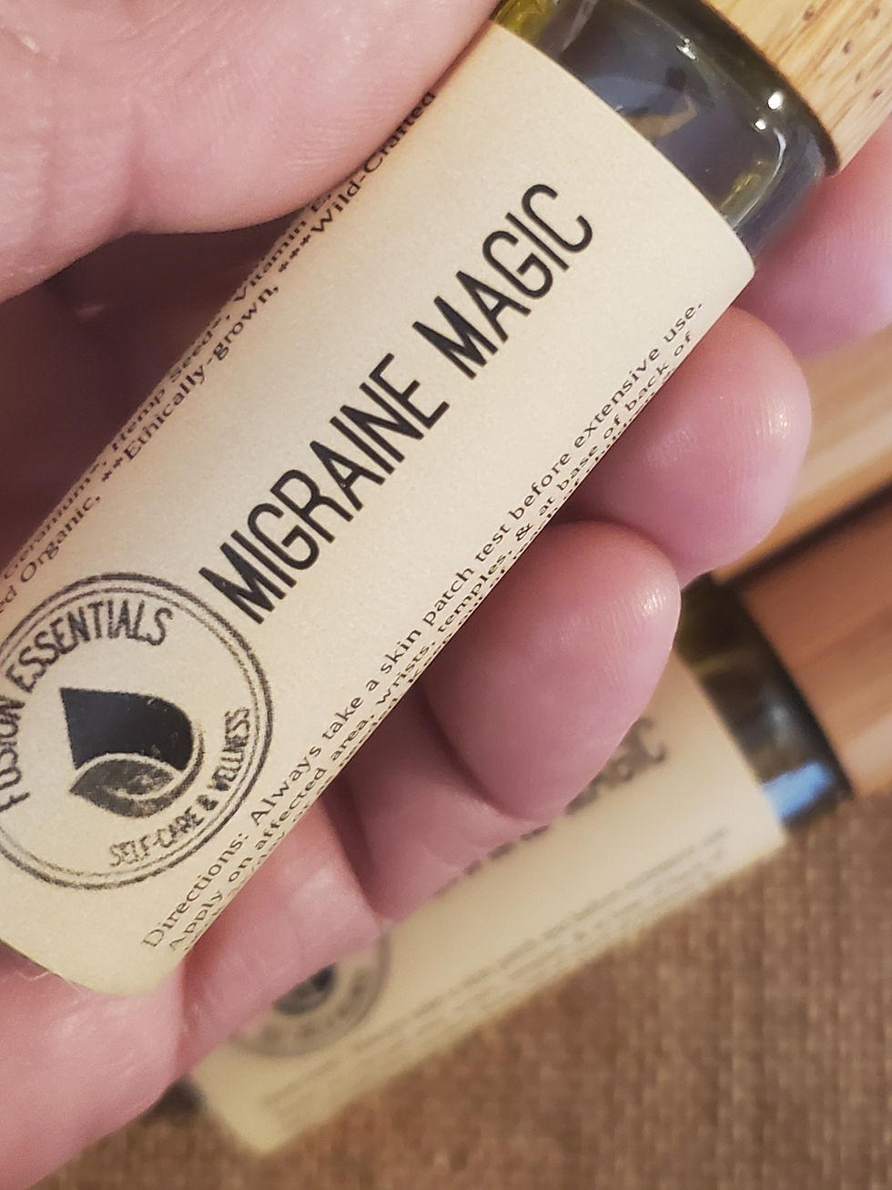 Thumbnail: Migraine Magic+ is an essential oil blend that may provide comfort for pounding head pressure and debilitating migraines. It