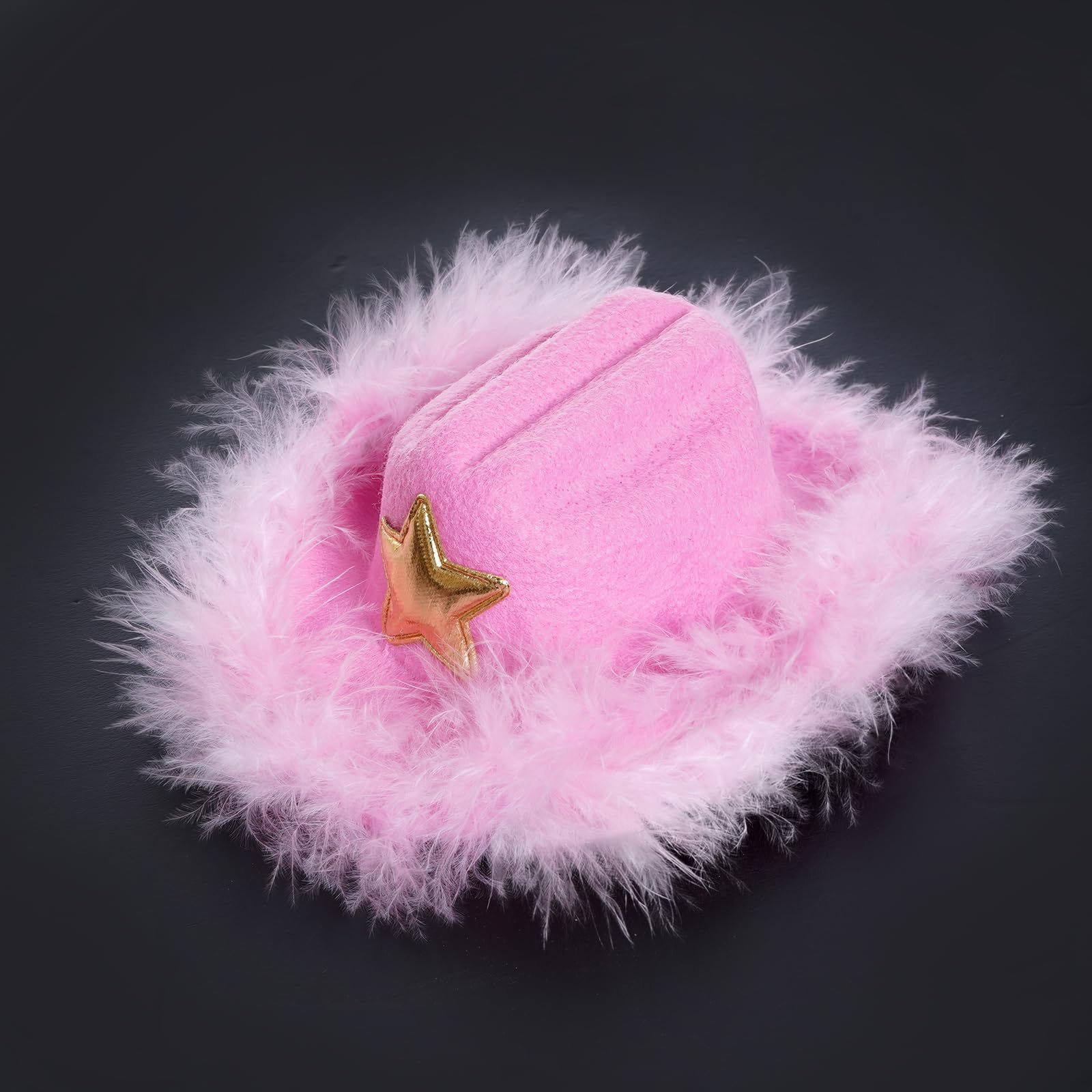 choyaxo Dog Cowboy Hat with Feather Mini Dog Cowboy Costume for Small Pet Dogs C