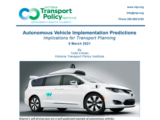 Autonomous Vehicle Implementation Predictions Implications for Transport Planning
