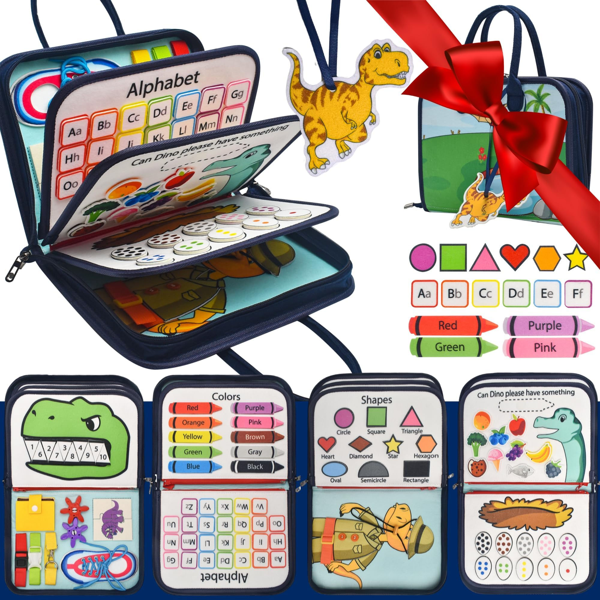 Busy Book for Toddlers Montessori Busy Board for Toddlers 1 2 3 4 Kids Travel To