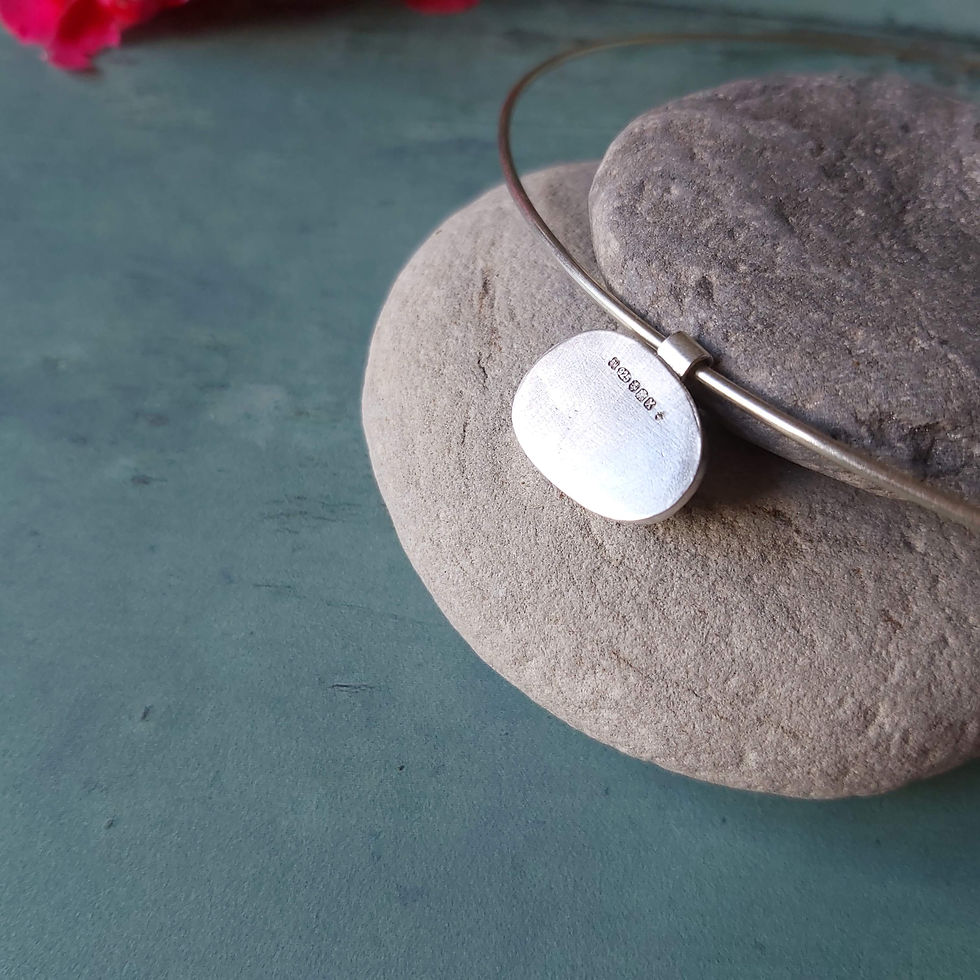 Thumbnail: Light teal grey seaglass silver choker