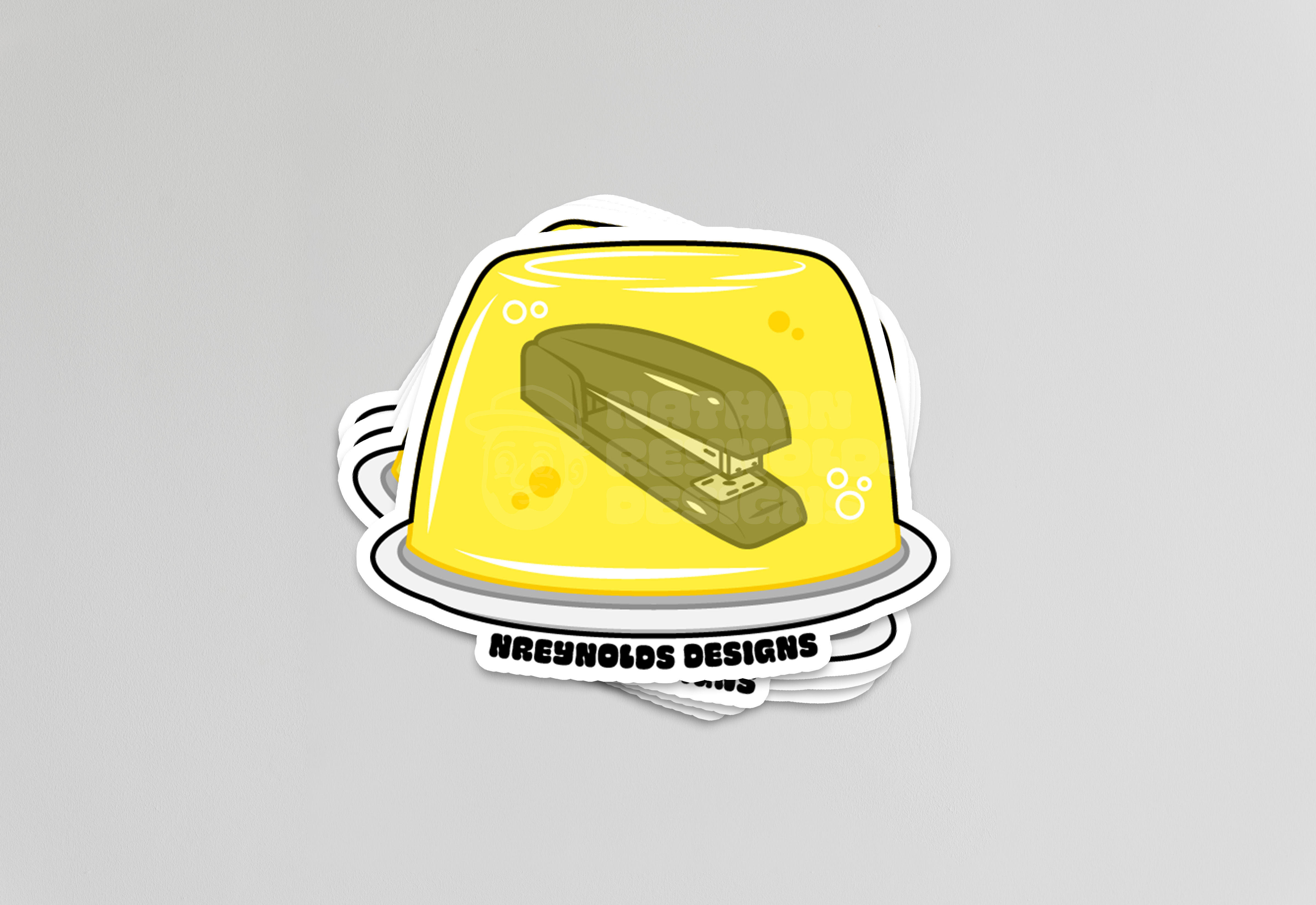 Stapler Prank Sticker